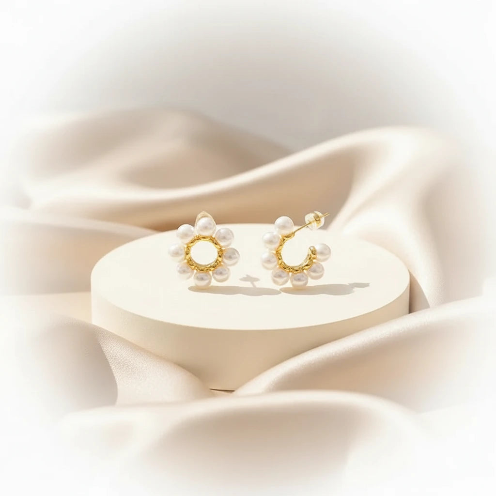 Pearl Hoop Earrings — Velvet Pedestal