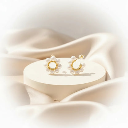 Pearl Hoop Earrings — Velvet Pedestal