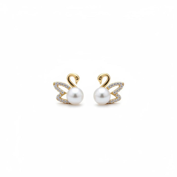 Pearl Swan Studs | GENTLE GRACE