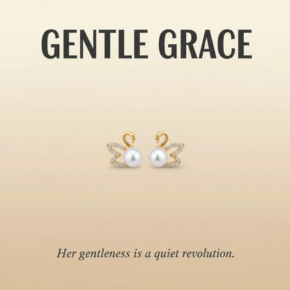 Pearl Swan Studs — Signature Card V2