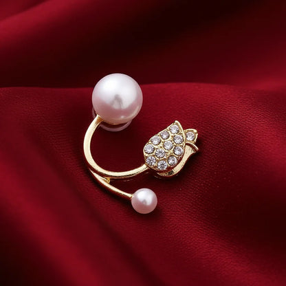 Pearl Tulip Ear Jackets — Detail Zoom