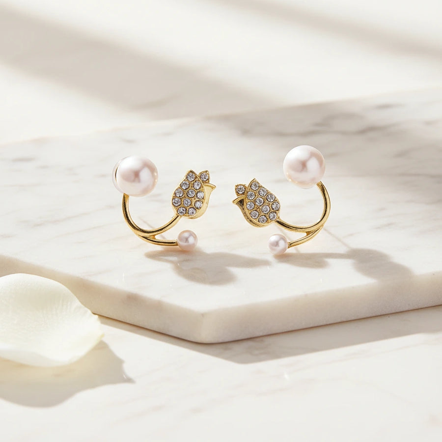 Pearl Tulip Ear Jackets | UNFURLING GRACE