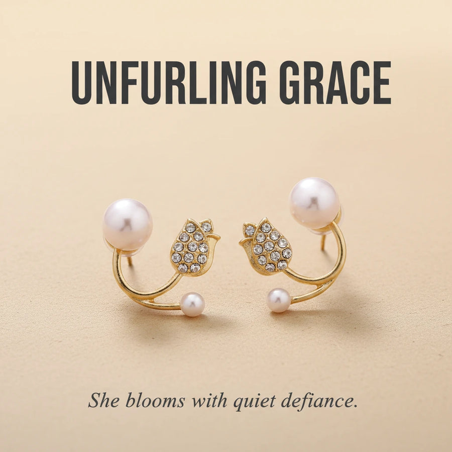 Pearl Tulip Ear Jackets | UNFURLING GRACE