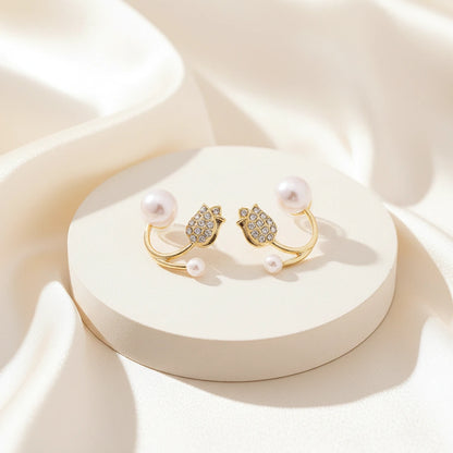 Pearl Tulip Ear Jackets — Velvet Pedestal