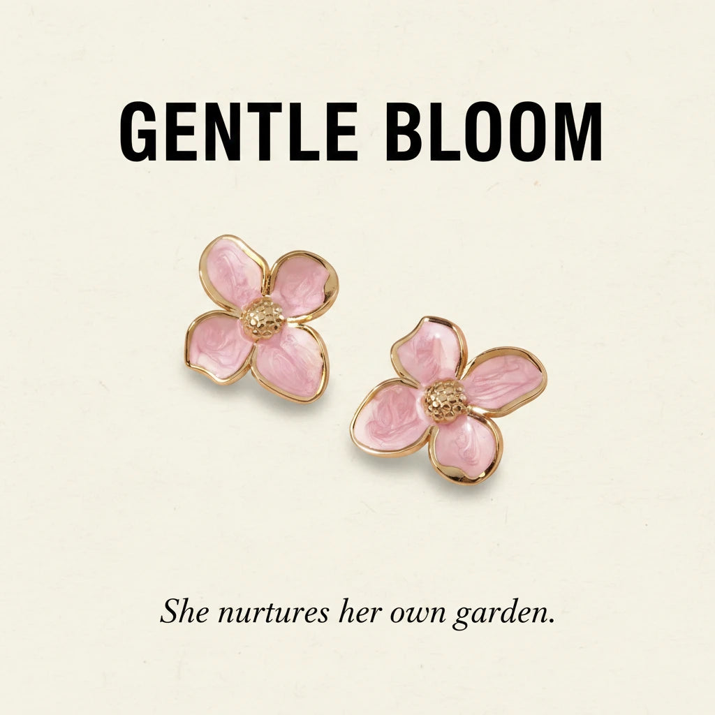 Pink Petal Earrings — Signature Card