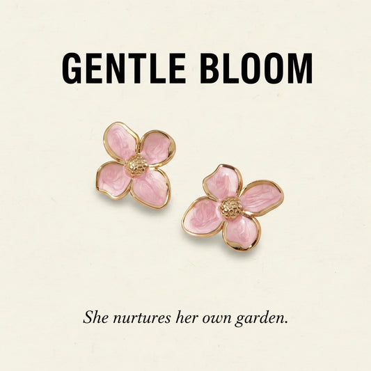 Pink Petal Earrings — Signature Card