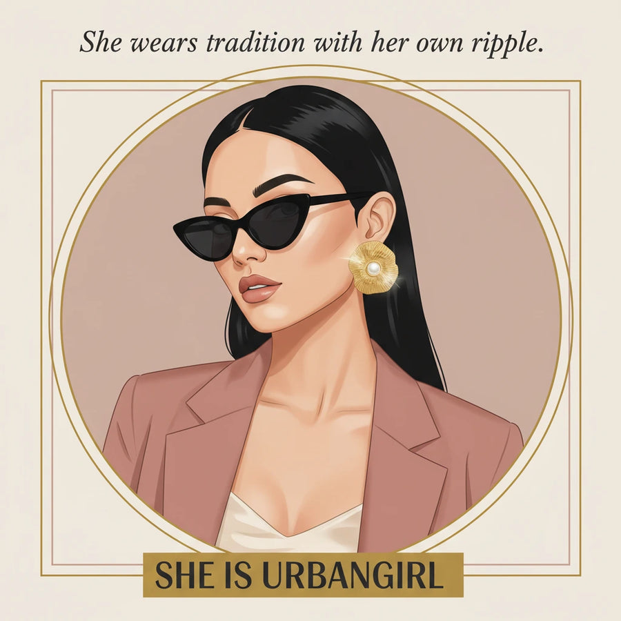 Rippled Pearl Studs | UNFOLD HERSELF
