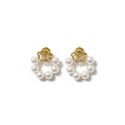 Graceful Edge | Rose Pearl Hoops