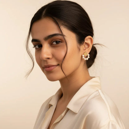 Graceful Edge | Rose Pearl Hoops