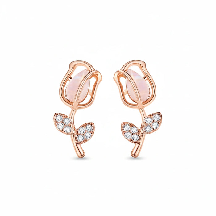 Rose Gold Tulip Studs | BLOOM ALWAYS