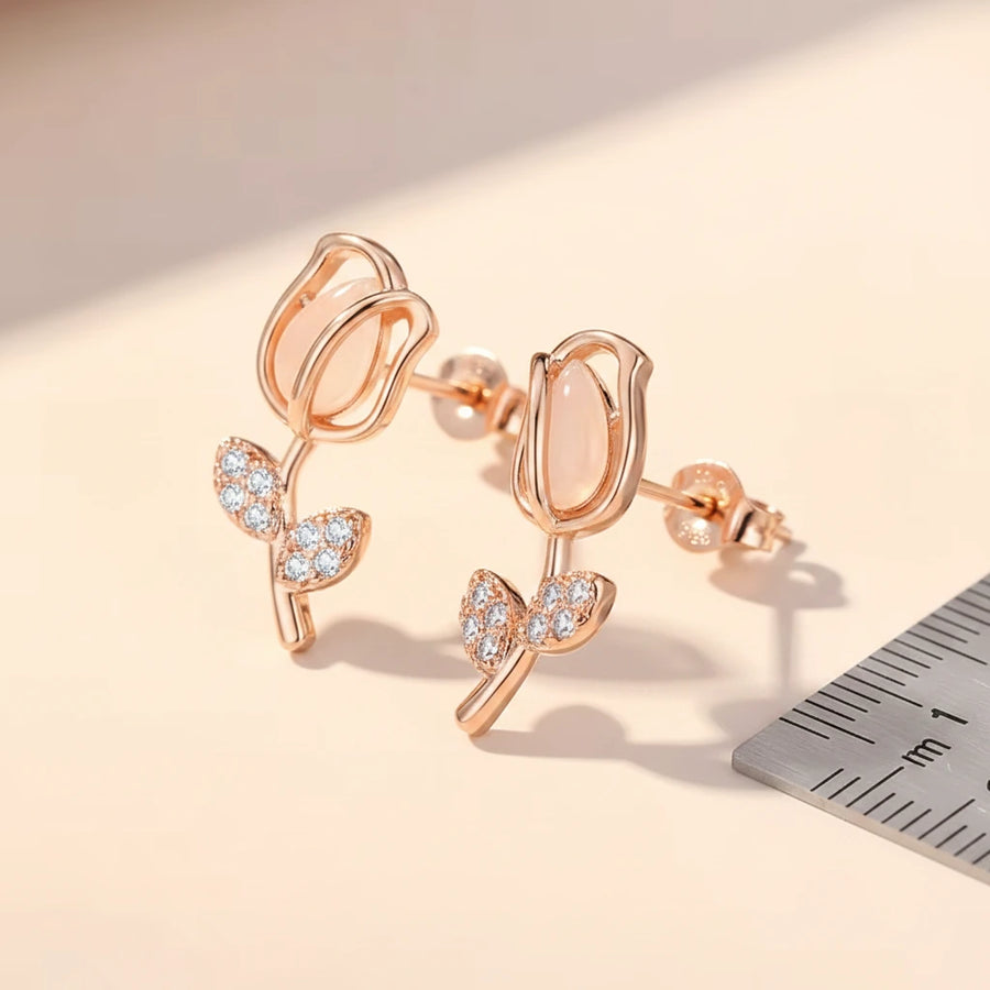 Rose Gold Tulip Studs | BLOOM ALWAYS