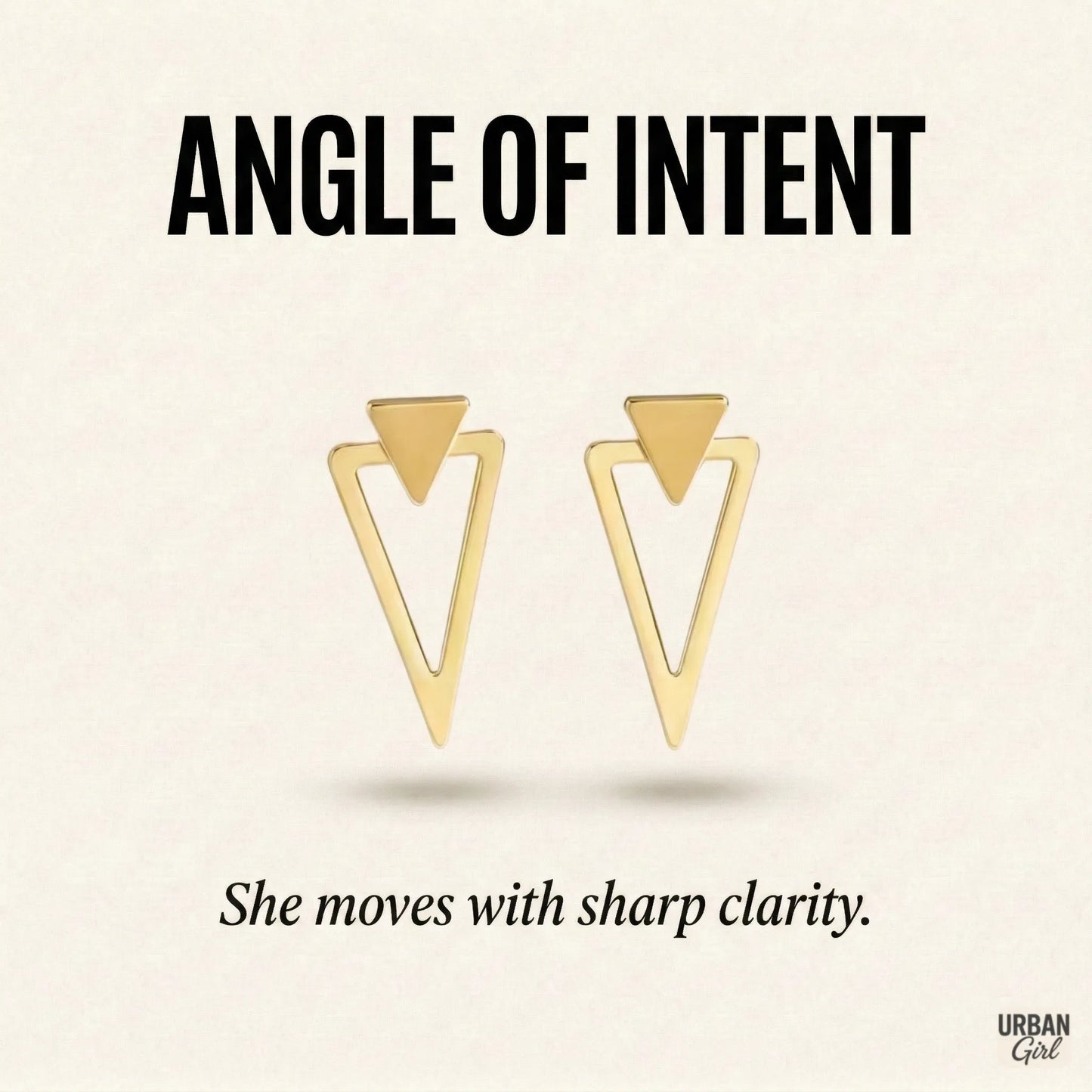 Angle Of Intent | Geometric Triangle Drop Earrings