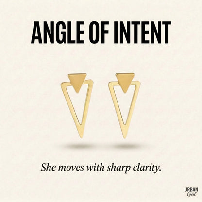 Angle Of Intent | Geometric Triangle Drop Earrings