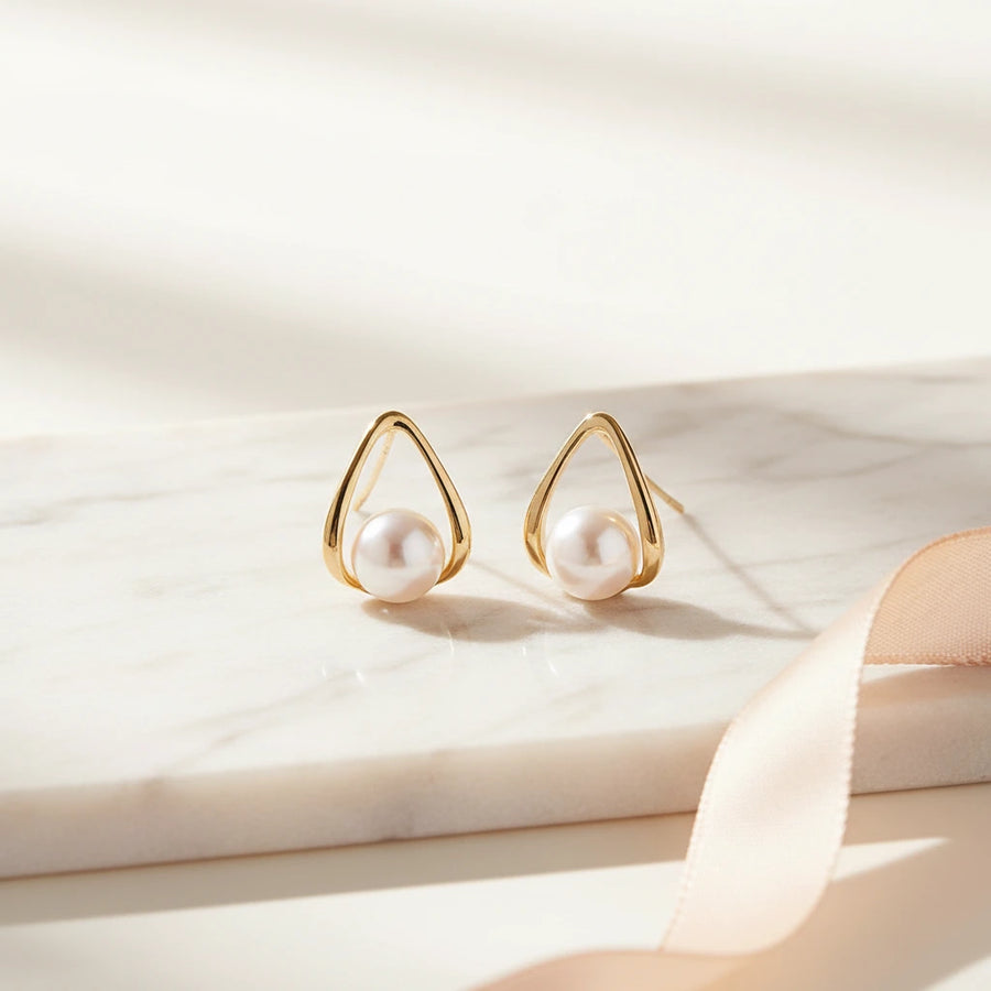 Teardrop Pearl Studs | QUIET GRACE