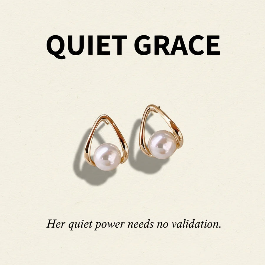 Teardrop Pearl Studs | QUIET GRACE