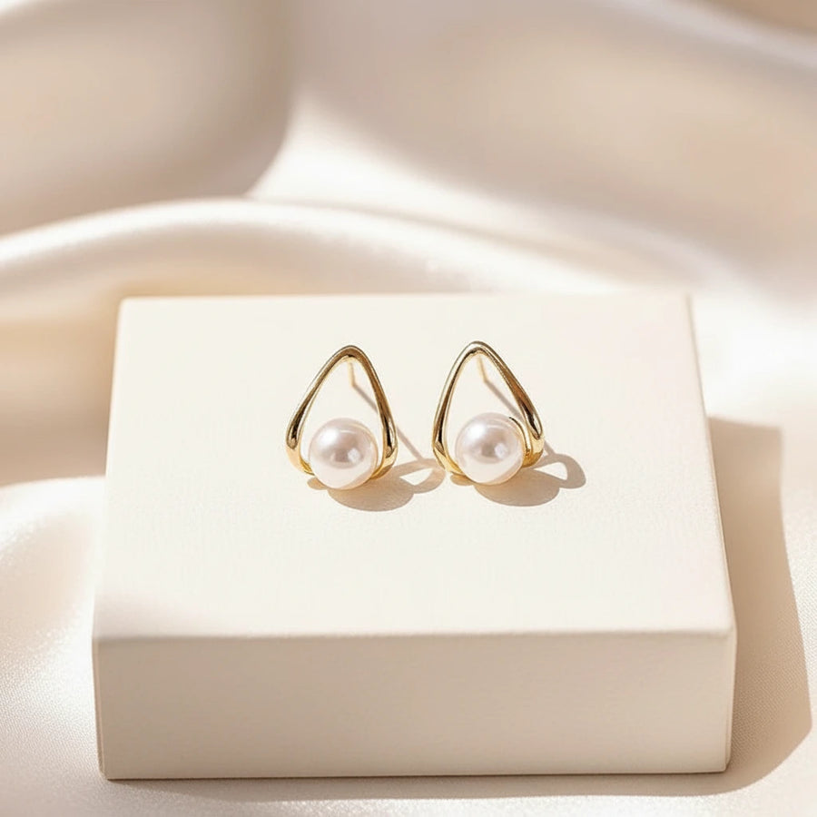 Teardrop Pearl Studs | QUIET GRACE
