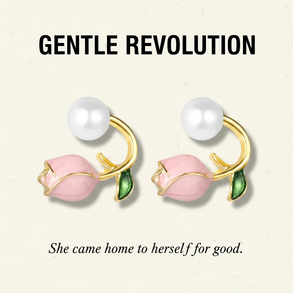 Tulip Pearl Earrings — Signature Card