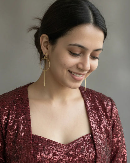 Grace In Motion | Circle Line Drop Earrings