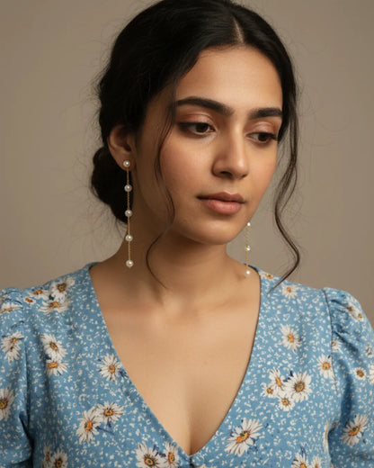 Grace, Unfolded | Pearl Chain Drop Earrings