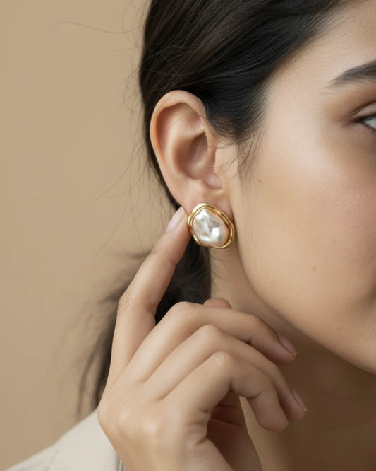 As She Is | Baroque Pearl Stud Earrings