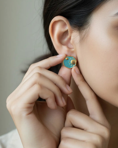 Whole Within | Sun Moon Enamel Studs