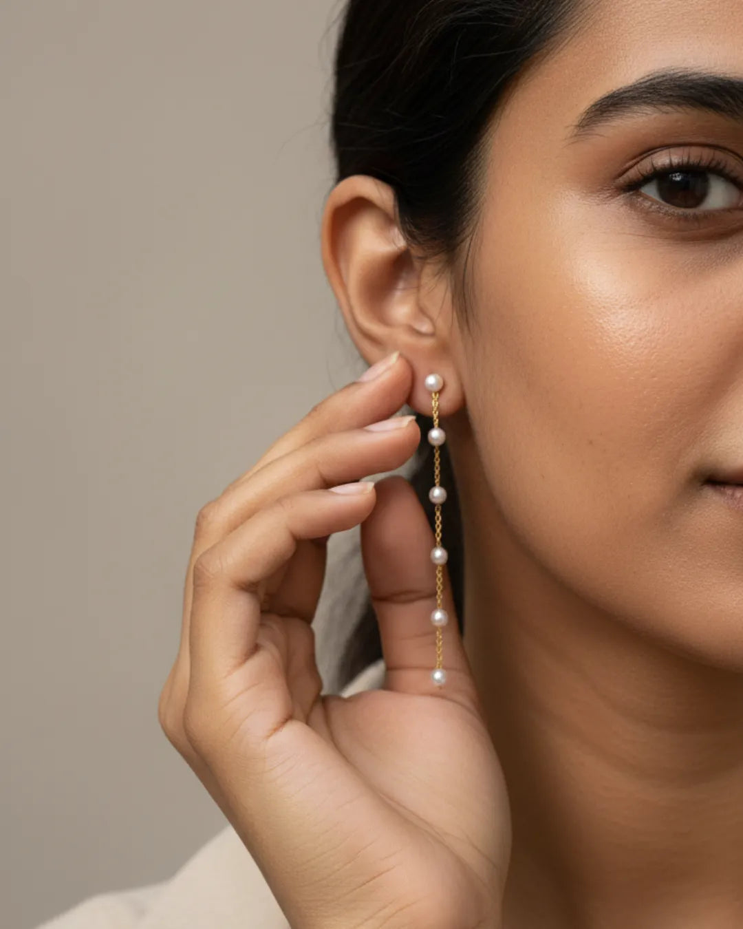 Grace, Unfolded | Pearl Chain Drop Earrings