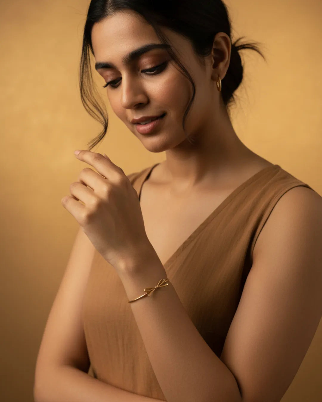 Tied With Intent | Bow Open Bangle