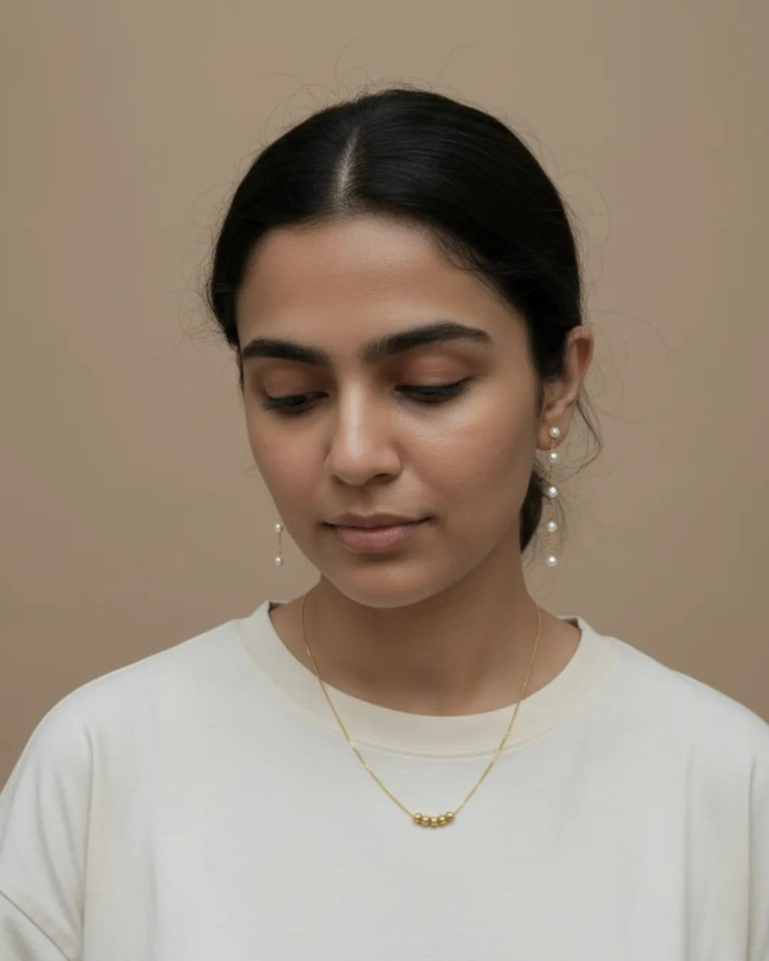 Grace, Unfolded | Pearl Chain Drop Earrings