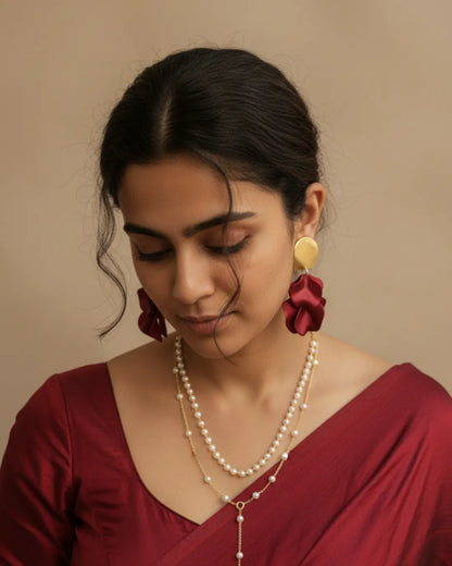 Softly Untouchable | Layered Pearl Drop Necklace