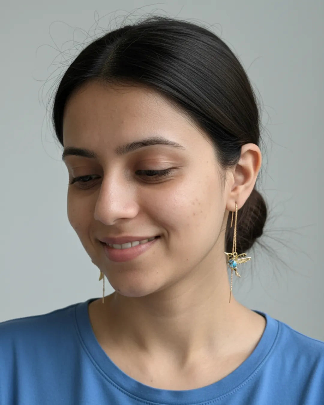 Skybound | Blue Bird Threader Earrings