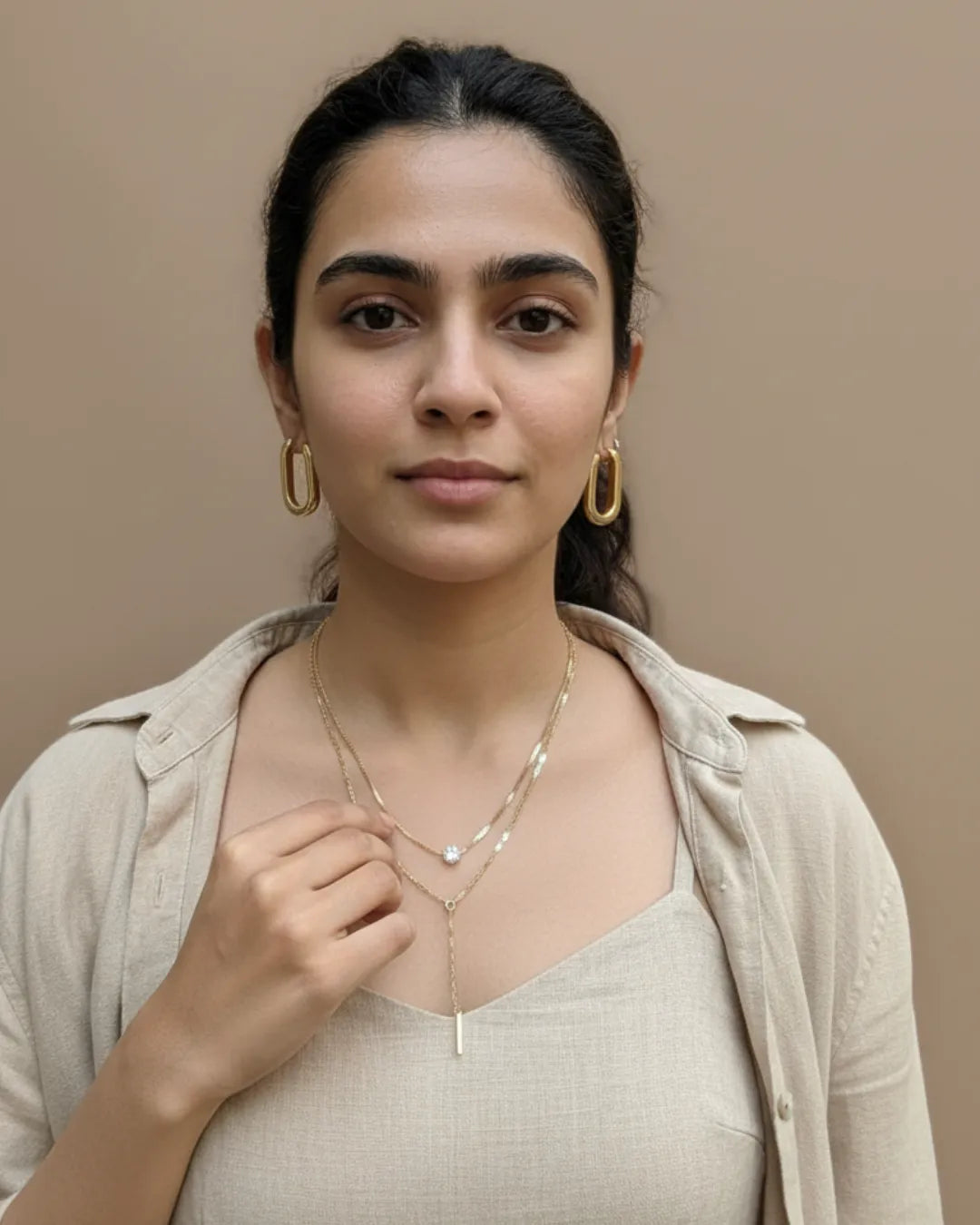 Own The Line | Layered Crystal Drop Necklace