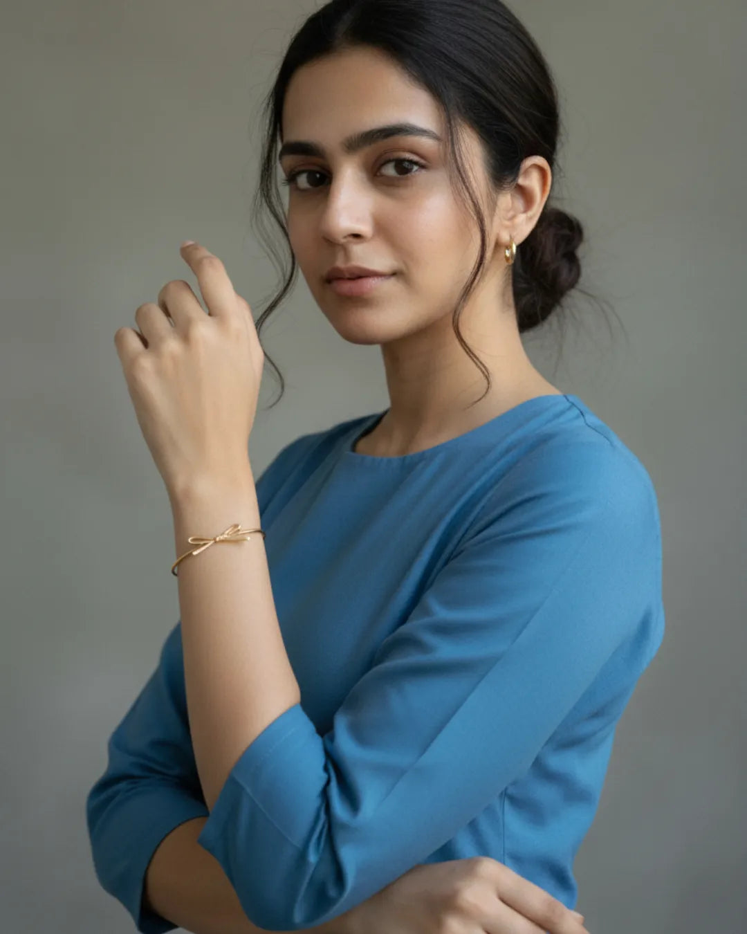 Tied With Intent | Bow Open Bangle