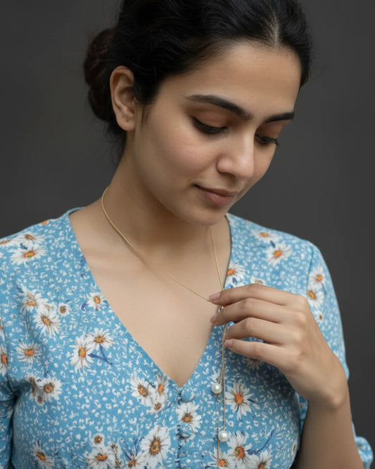 Quiet Command | Pearl Drop Y-Necklace