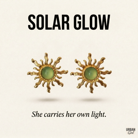 Solar Glow | Sunburst Stone Drop Earrings