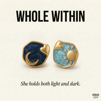 Whole Within | Sun Moon Enamel Studs