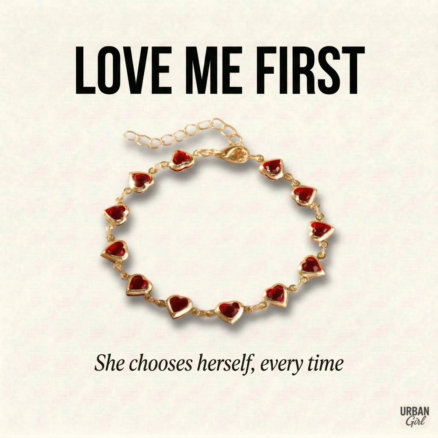 Love Me First | Red Heart Link Bracelet