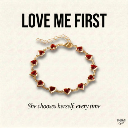 Love Me First | Red Heart Link Bracelet
