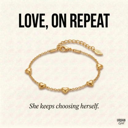 Love, On Repeat | Double Heart Chain Bracelet