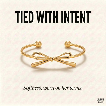 Tied With Intent | Bow Open Bangle