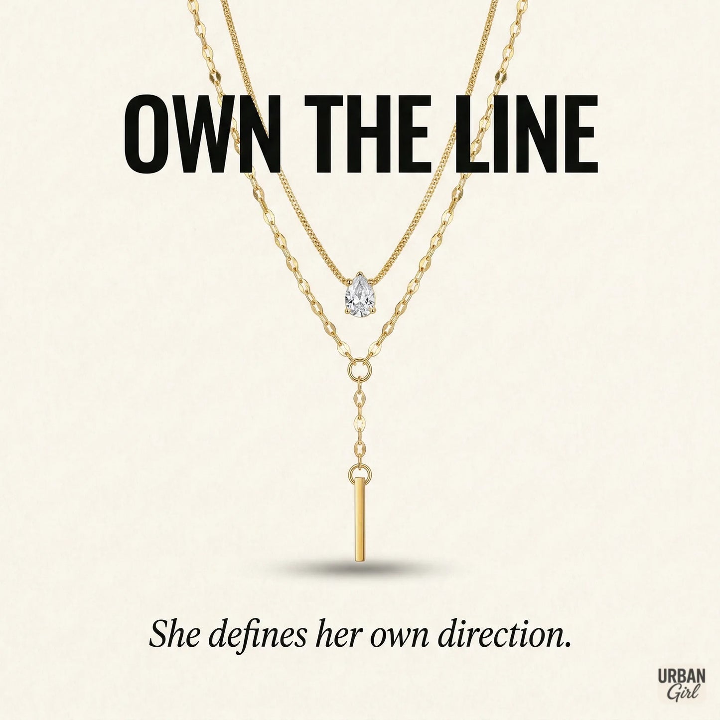 Own The Line | Layered Crystal Drop Necklace