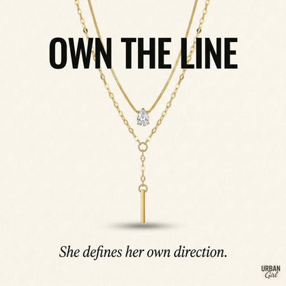 Own The Line | Layered Crystal Drop Necklace