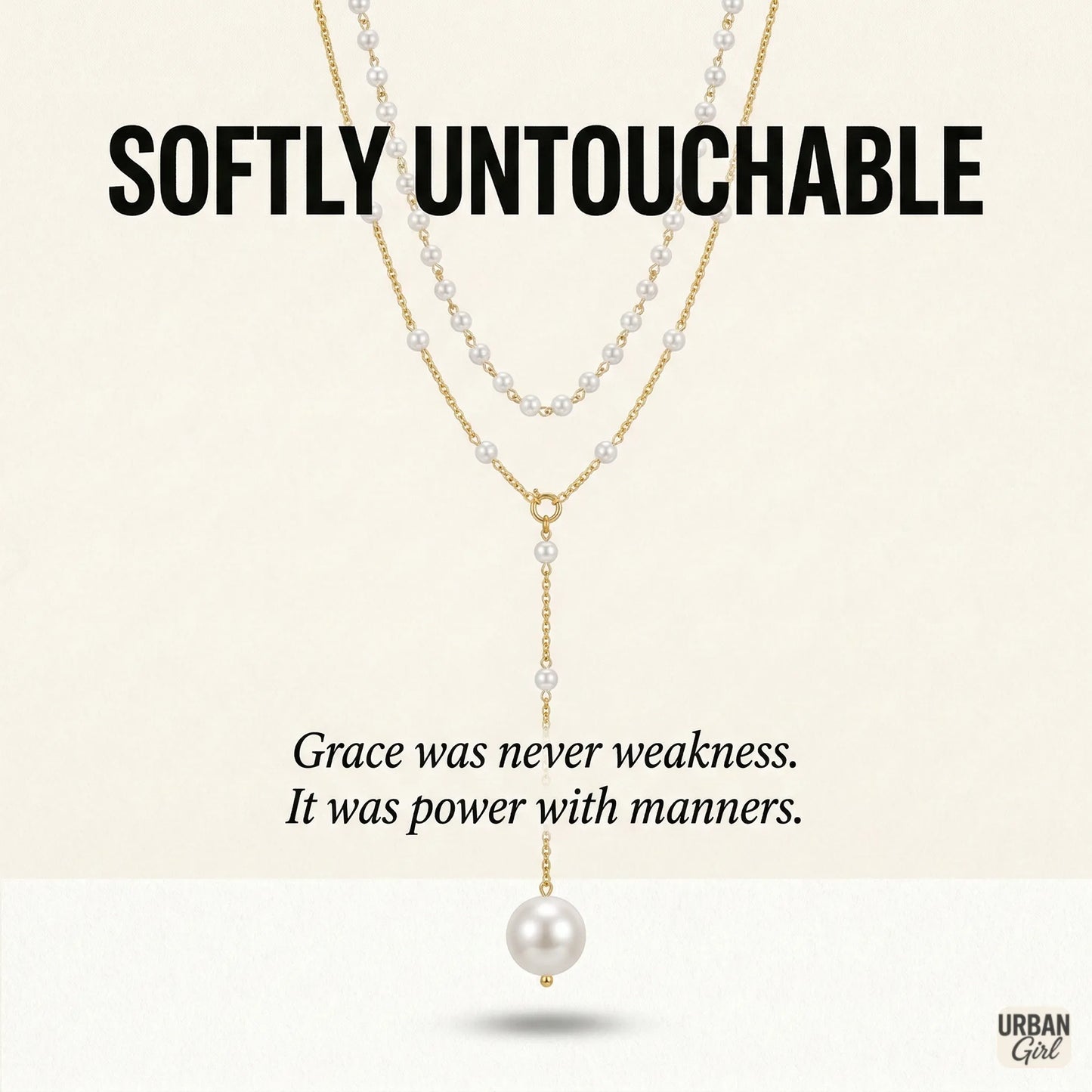Softly Untouchable | Layered Pearl Drop Necklace