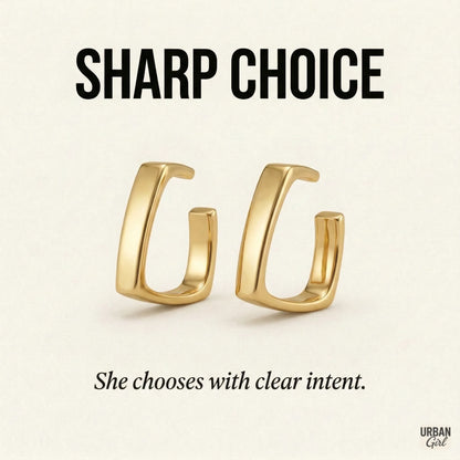 Sharp Choice | Geometric Gold Huggies