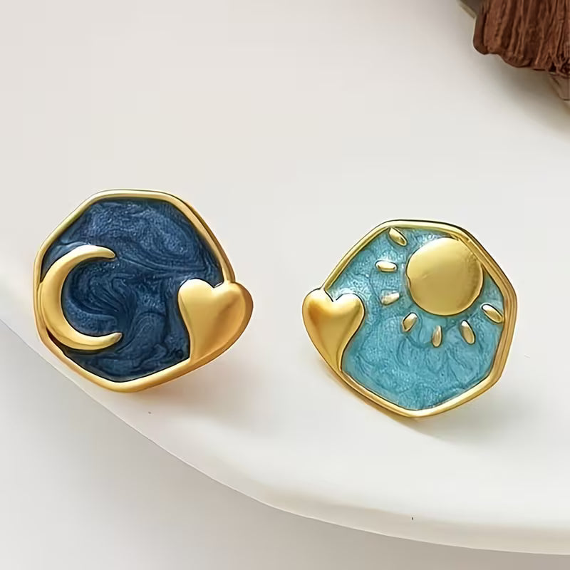 Whole Within | Sun Moon Enamel Studs