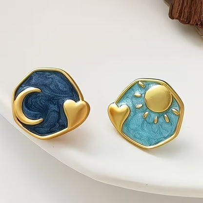 Whole Within | Sun Moon Enamel Studs