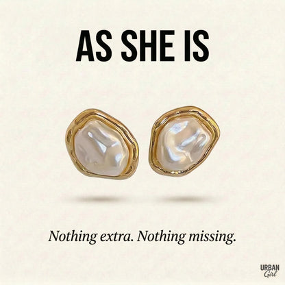 As She Is | Baroque Pearl Stud Earrings