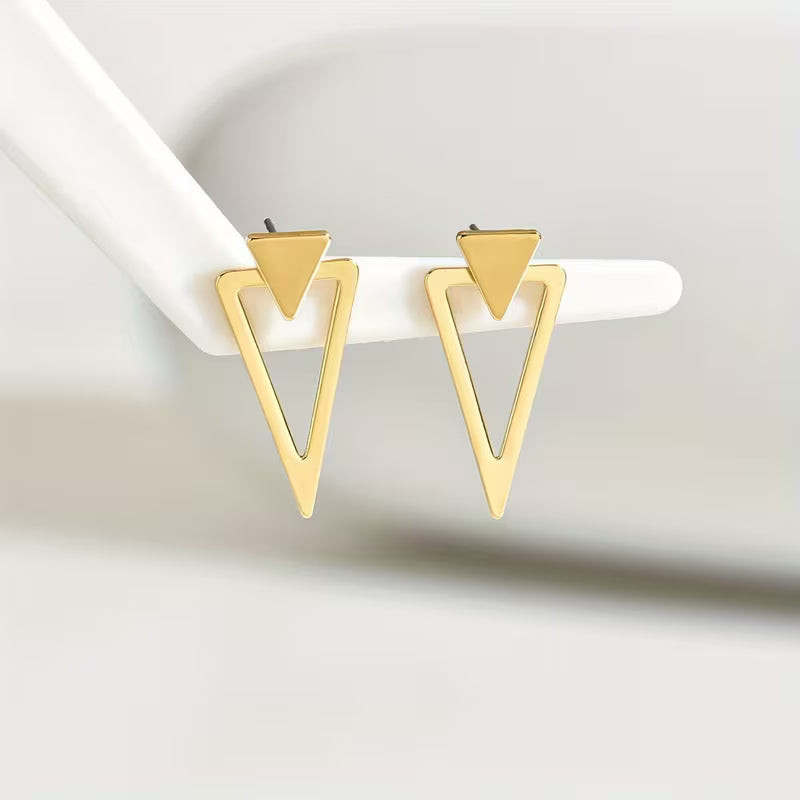 Angle Of Intent | Geometric Triangle Drop Earrings