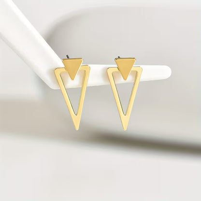 Angle Of Intent | Geometric Triangle Drop Earrings