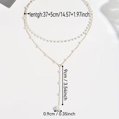 Softly Untouchable | Layered Pearl Drop Necklace