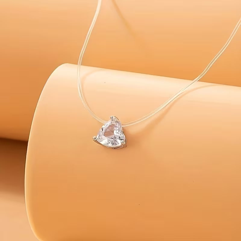 Just Enough | Heart-Cut Crystal Pendant Necklace